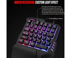 One Handed Mechanical Gaming Keyboard , 35 Keys One-Handed Mechanical Mini Gaming Keypad Backlit Ergonomic Game Controller