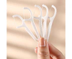 1 Set Dental Floss Stick Mini Hygienic Portable Automatic Safe Oral Care Tool Plastic Dental Floss Storage Box for Home-White
