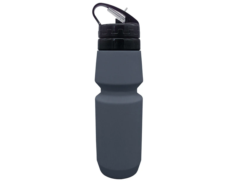 Water Bottle Folding Design Space-saving Silicone Creative Non-slip Water Cup for Outdoor -Black - Black