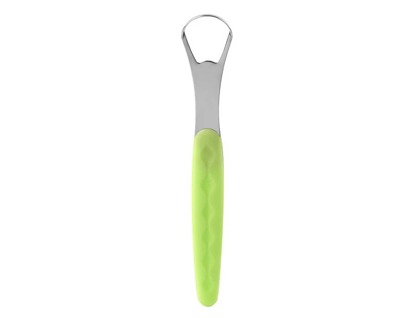 Hollow Hole Tongue Cleaner Double Side Lightweight Tongue Scraper Oral Brush with Portable Case for Travel-Green