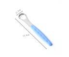 Hollow Hole Tongue Cleaner Double Side Lightweight Tongue Scraper Oral Brush with Portable Case for Travel-Blue