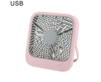 Portable Square USB Charging Low Noise Cooling Fan Home Office Desktop Cooler-Pink USB Powered - Pink USB Powered