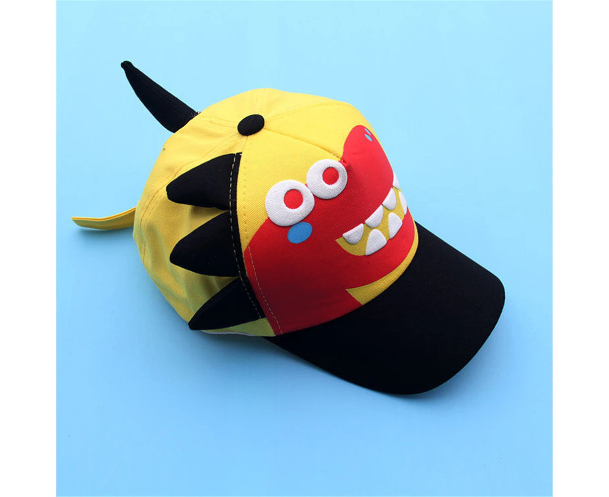 UUE Child Boys Girls Cartoon Dinosaur Baseball Cap Summer Sun Hat - Yellow-Black