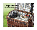 Alfresco Picnic Basket 4 Person Wicker Baskets Outdoor Insulated Gift Blanket