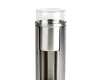 Stainless Steel Round Cotton Swab Makeup Pad Holder Case Desktop Storage Box-Silver - Silver
