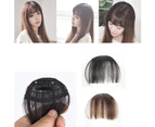 Pretty Women Girls 4 Colors Mini Clip On Thin Hair Bang Fringe Extension Piece Light Brown