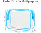 Clear Toiletry Bag, 3 Pack Toiletry Bag Quart Size Bag, Travel Makeup Cosmetic Bag for Women Men, Carry on Airport Airline Compliant Bag - Black White Blue