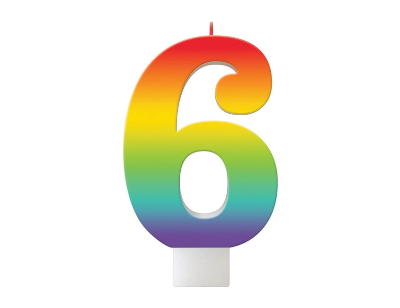 Birthday Celebration Rainbow Candle Number #6