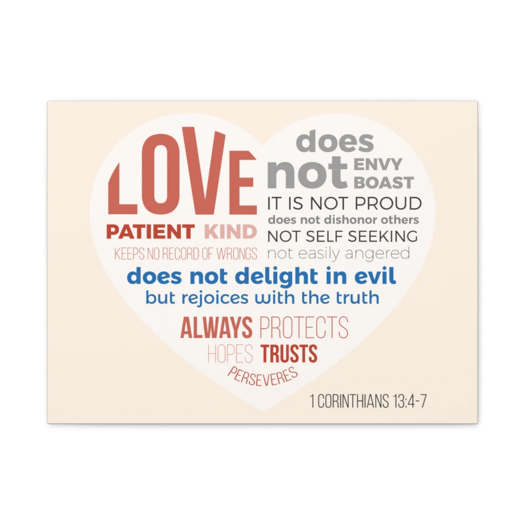 Scripture Walls  Love Patient Kind 1 Corinthians 13:4-7 Christian Wall Art Bible Verse Print Ready To Hang Unframed