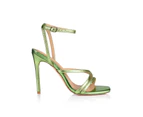Dagger Stiletto Heels - Lime Green Metallic