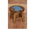 Children's Wooden Stool Blue Baby ELEPHANT Themed Chair Toddlers Step sitting Stool