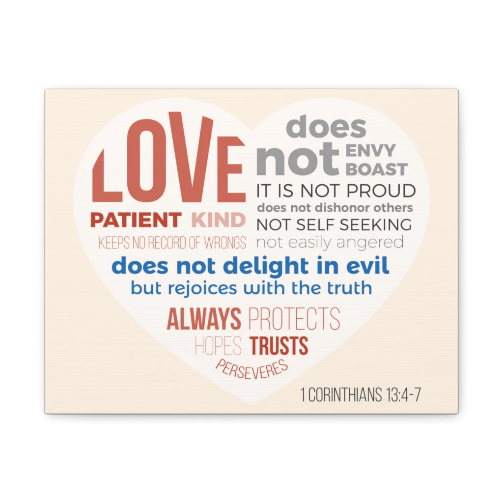 Scripture Walls  Love Patient Kind 1 Corinthians 13:4-7 Christian Wall Art Bible Verse Print Ready To Hang Unframed