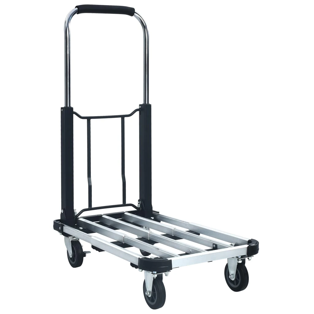 vidaXL Foldable Transport Trolley 150 kg Aluminium Silver