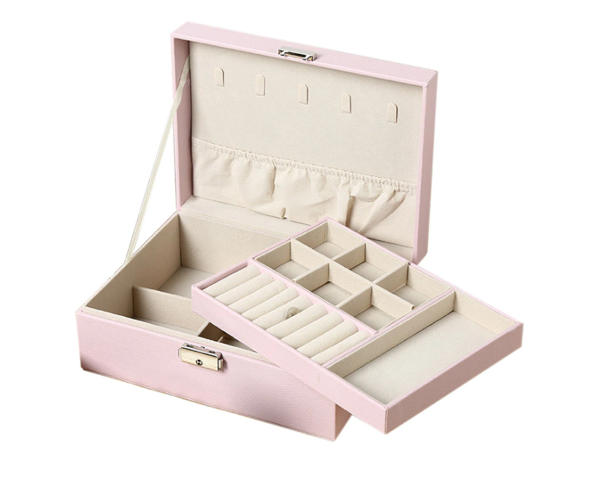 Jewelry Storage Box Organizer Case Holder (pink)