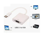 USB-C Thunderbolt 3 Male to VGA Female Adapter USB 3.1 Type-C Full HD Display Converter