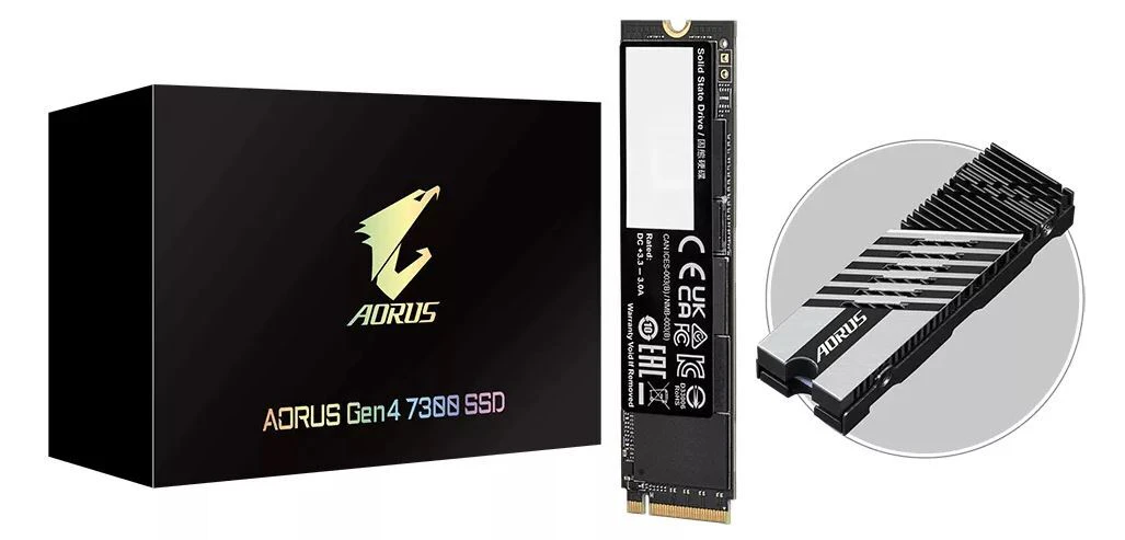 Gigabyte AORUS Gen4 7300 SSD 2TB PCI-Express 4.0 x4 NVMe 1.4 Sequential Read ~7300 MB s Sequential Write ~6850 MB s