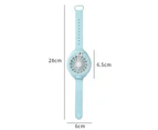 Watch Mini Handheld Portable Fan with Comfortable Wrist Strap, Ultra-quiet Three-speed Electric Rechargeable Usb Folding Fashion Compact Small Fan - Blue