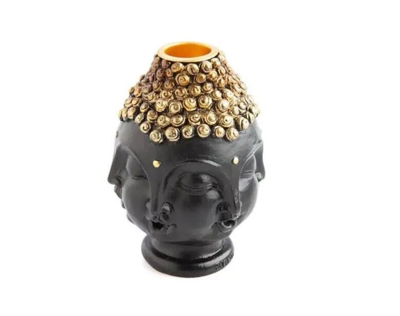 Buddha 4 Faces Ceramic Backflow Cone Incense Burner Holder Yoga