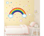 Rainbow Decals Wall Decals Colorful Cloud Stars Wall Art Stickers for Girls Bedroom Kids Baby Nursery Wall Decor GHOST