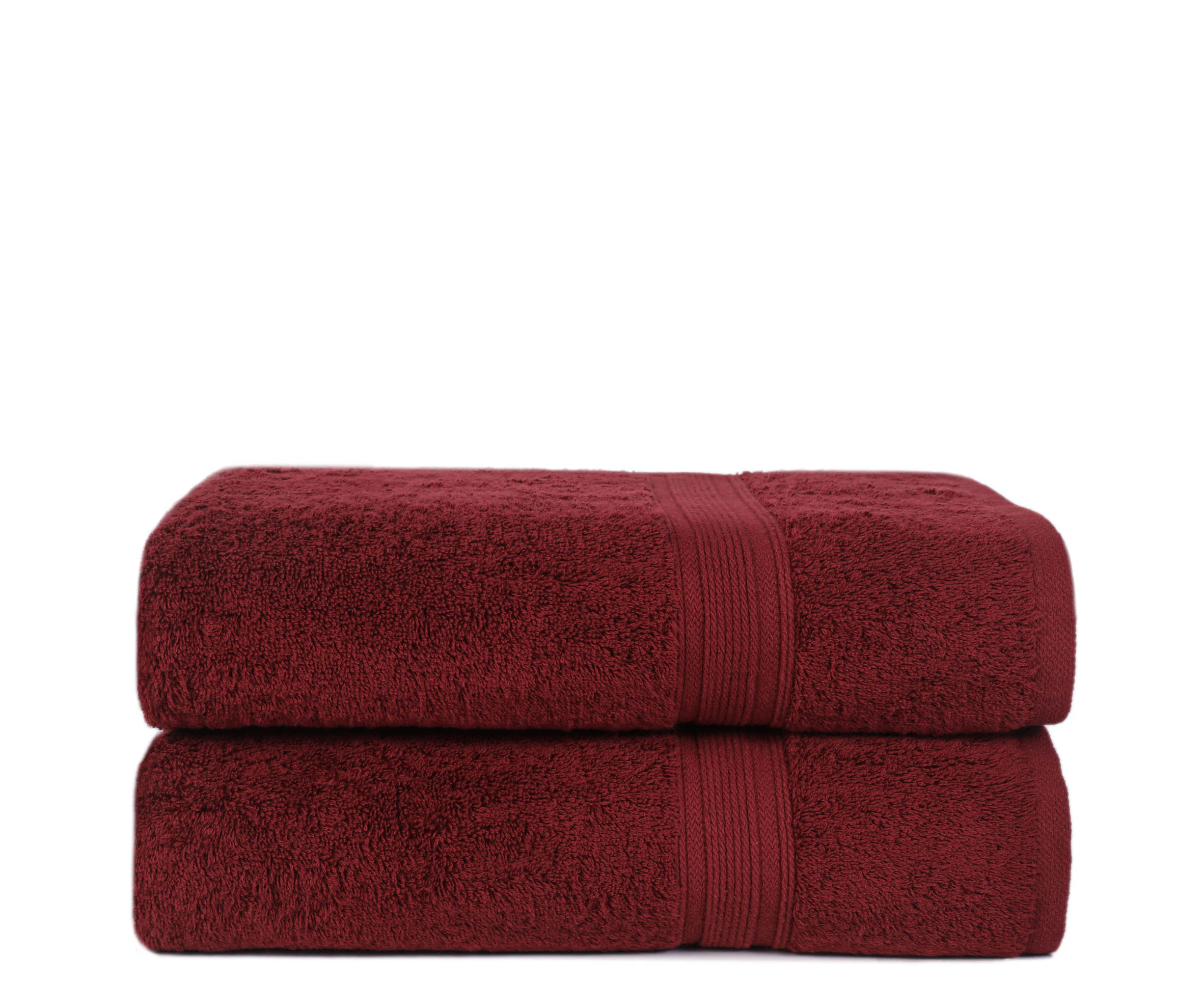 Bourgeois Bath Towels Set (Pack of 2) - Cranberry