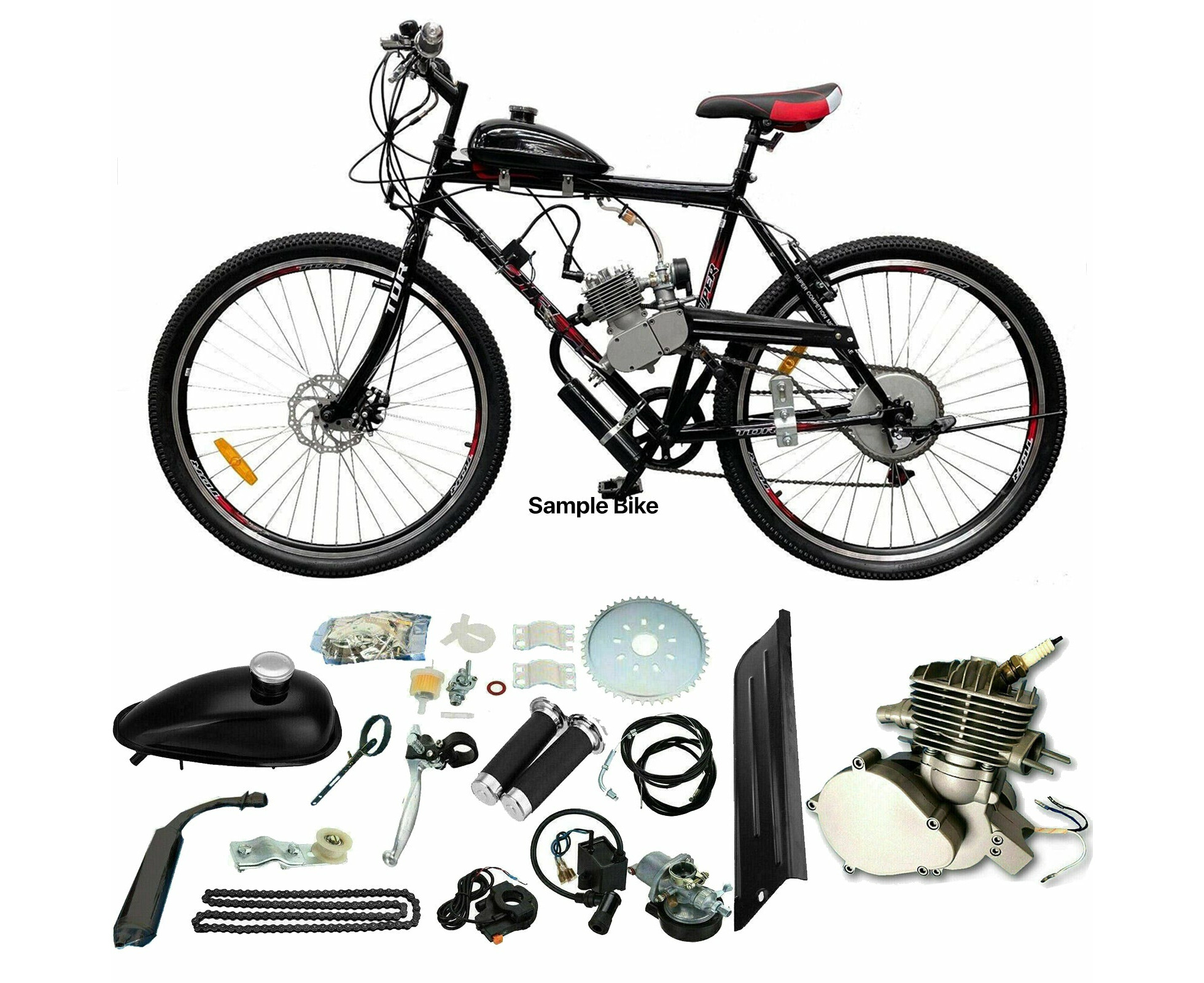 TDR 100cc 2 Stroke Motorised Push Bike Bicycle Petrol Engine Kit Catch