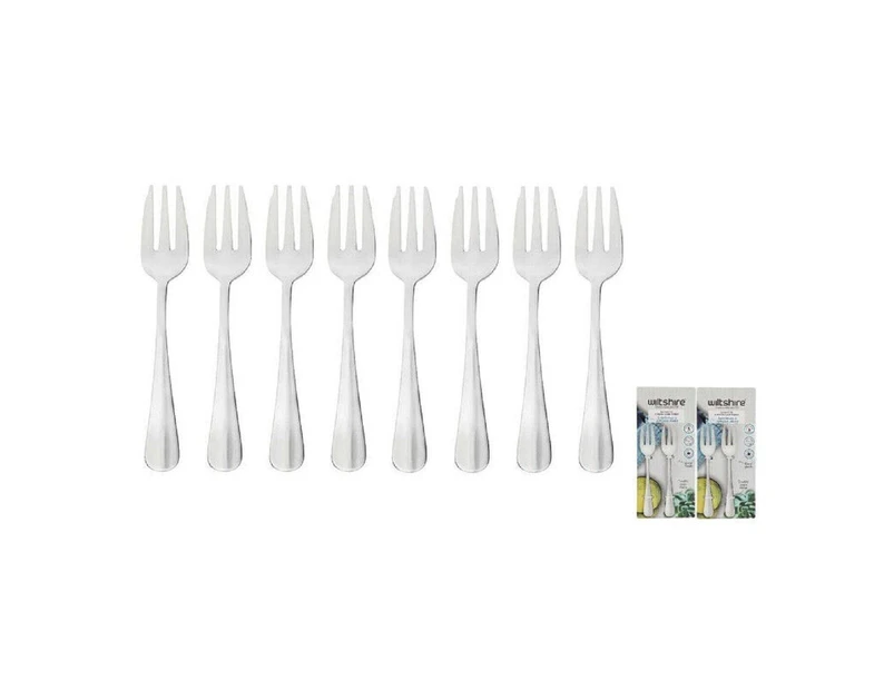 8 Piece Cake Fork Set Stainless Steel Wiltshire Baguette