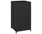 vidaXL Trash Bin Black 40x40x80 cm Poly Rattan