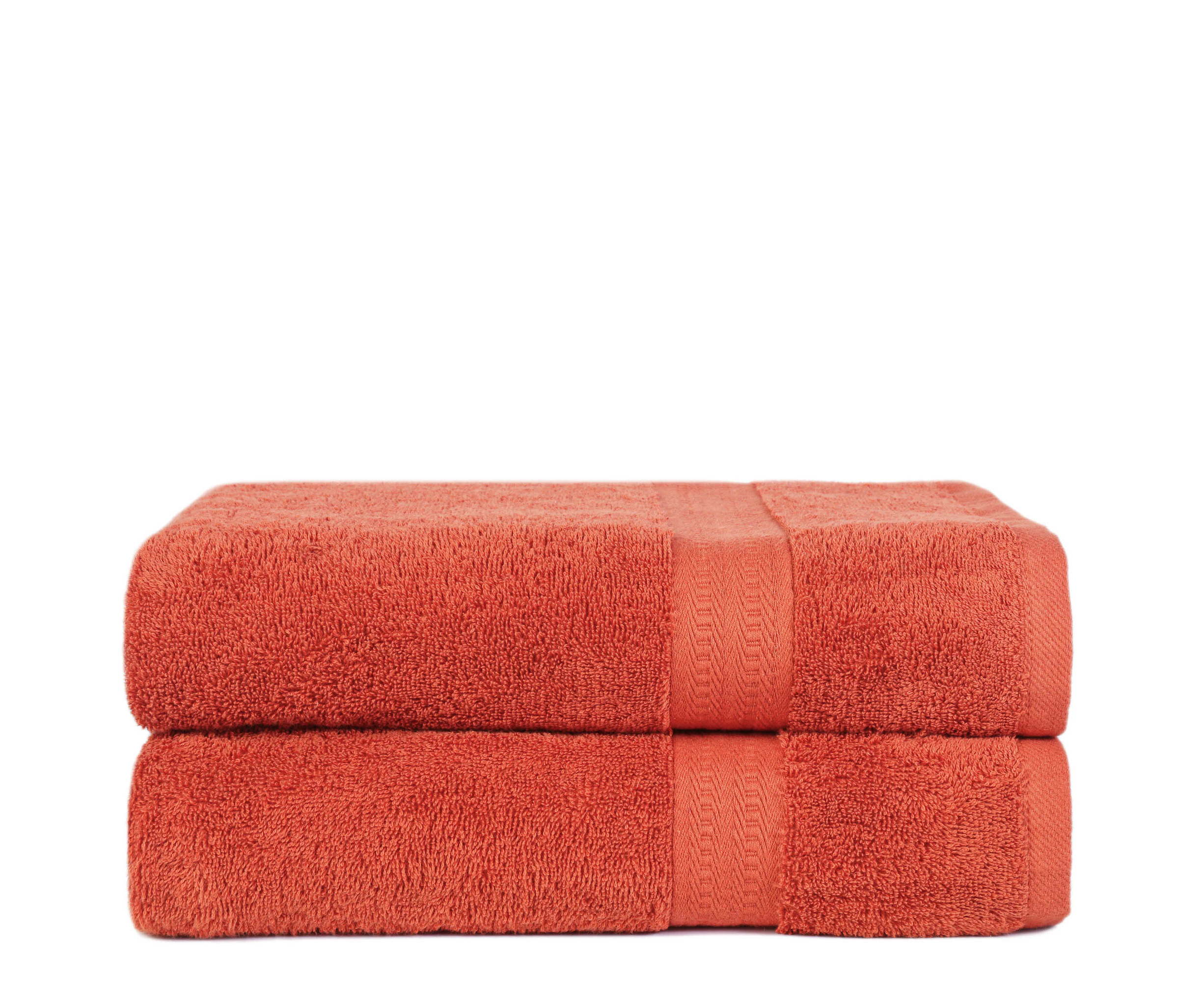 Eclat Bath Towels Set (Pack of 2) - Rust