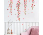 Flower&Leaf Decor for Wall - Peel and Stick Wall Decals - Removable Vine  Wall Murals for Bedroom