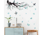 Watercolor Blue Flower Wall Decals Wall Stickers Living Room Bedroom Wall Decor