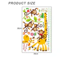 Monkeys Kids Height Wall Chart | Peel & Stick Nursery Wall Decals for Baby Bedroom, Toddler Playroom