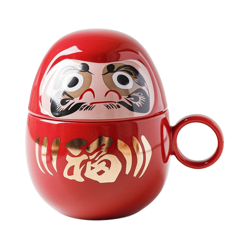 Aka Red Daruma Ceramic Mug 350ml