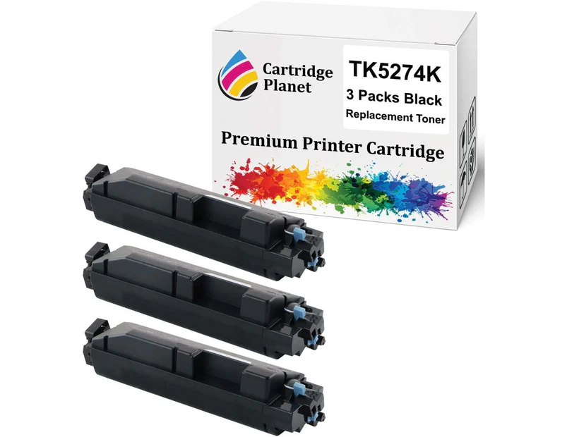 3-Pack Black Non-Genuine Toner Cartridge for Kyocera TK-5274K TK5274K (8,000 Pages) for M6230CIDN M6630CIDN P6230CDN