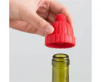 Reusable Silicone Wine Stoppers Bottle Caps Sealer Cover - Red