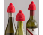 Reusable Silicone Wine Stoppers Bottle Caps Sealer Cover - Red