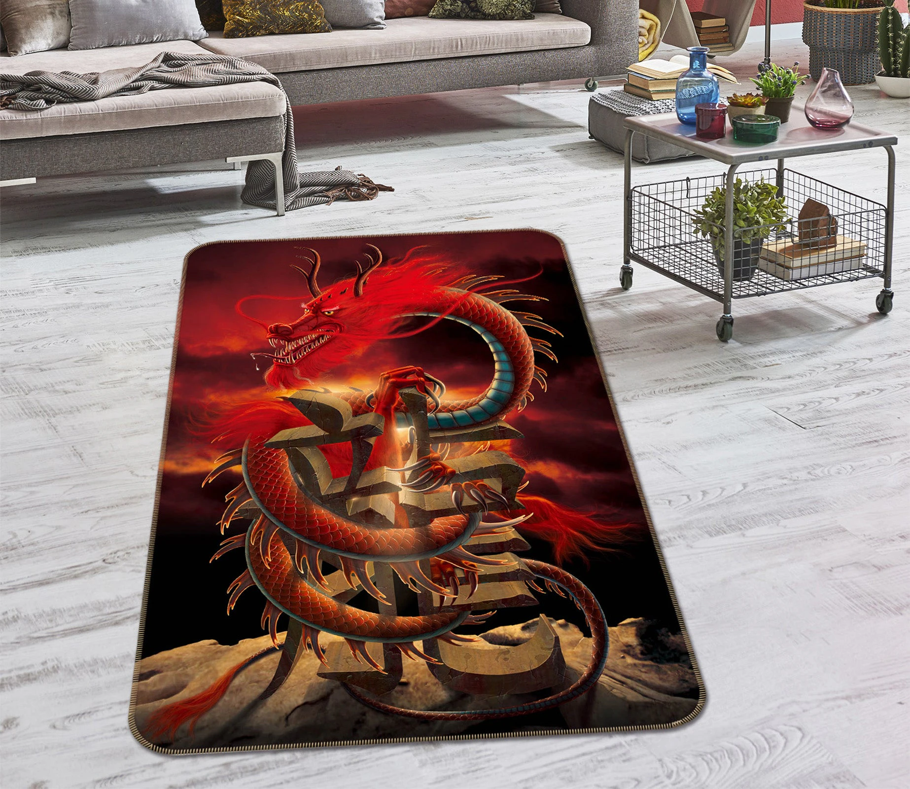 3D Chinese Dragon Def 1021 Vincent Hie Game Non Slip Rug Mat Photo Carpet