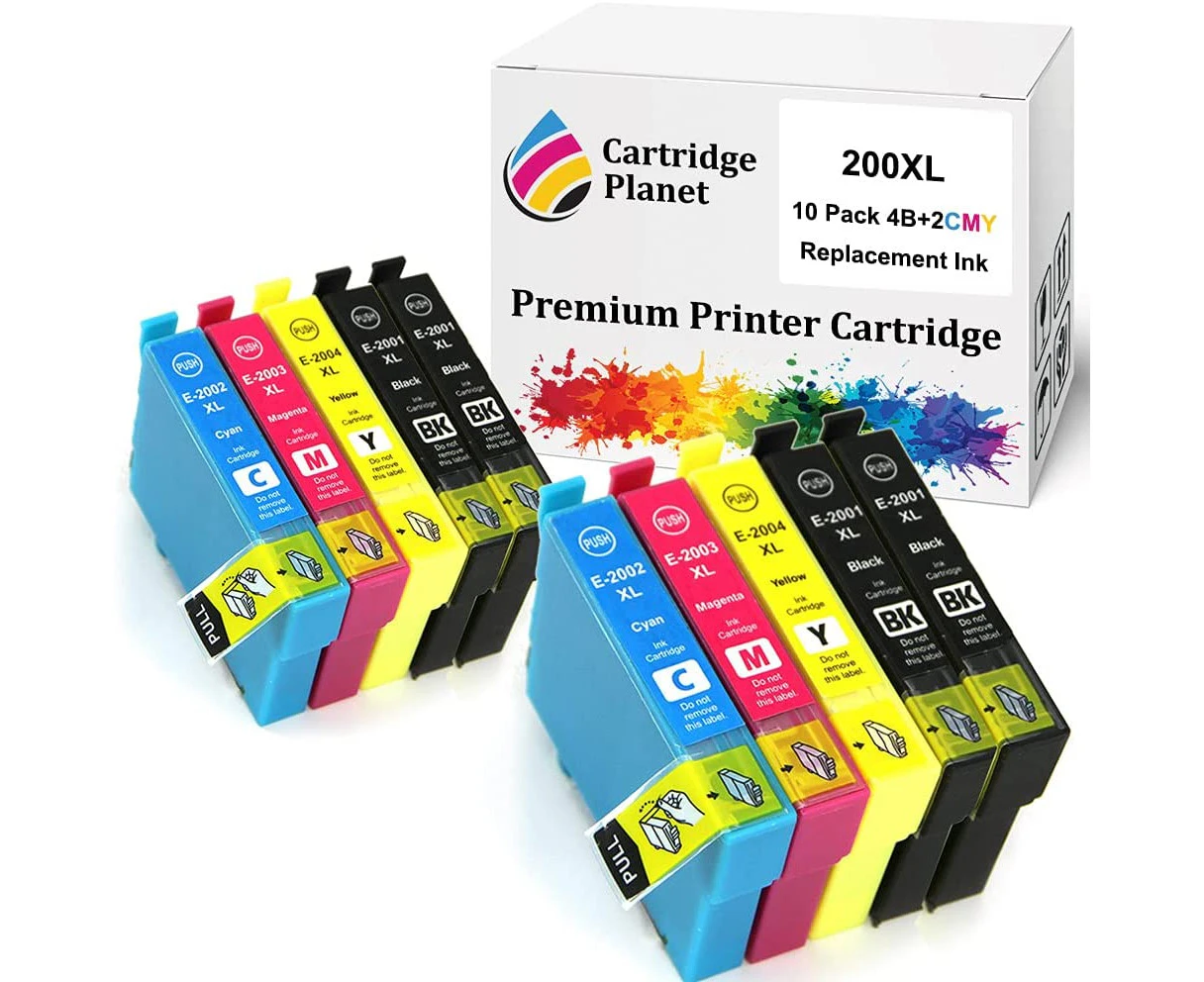 10 Pack (4BK,2C,2M,2Y) Compatible Ink for Epson 200XL for Epson Expression Home XP-100 XP-200 XP-300 XP-310 XP-314 XP-400 XP-410 Workforce WF-2510 WF-25