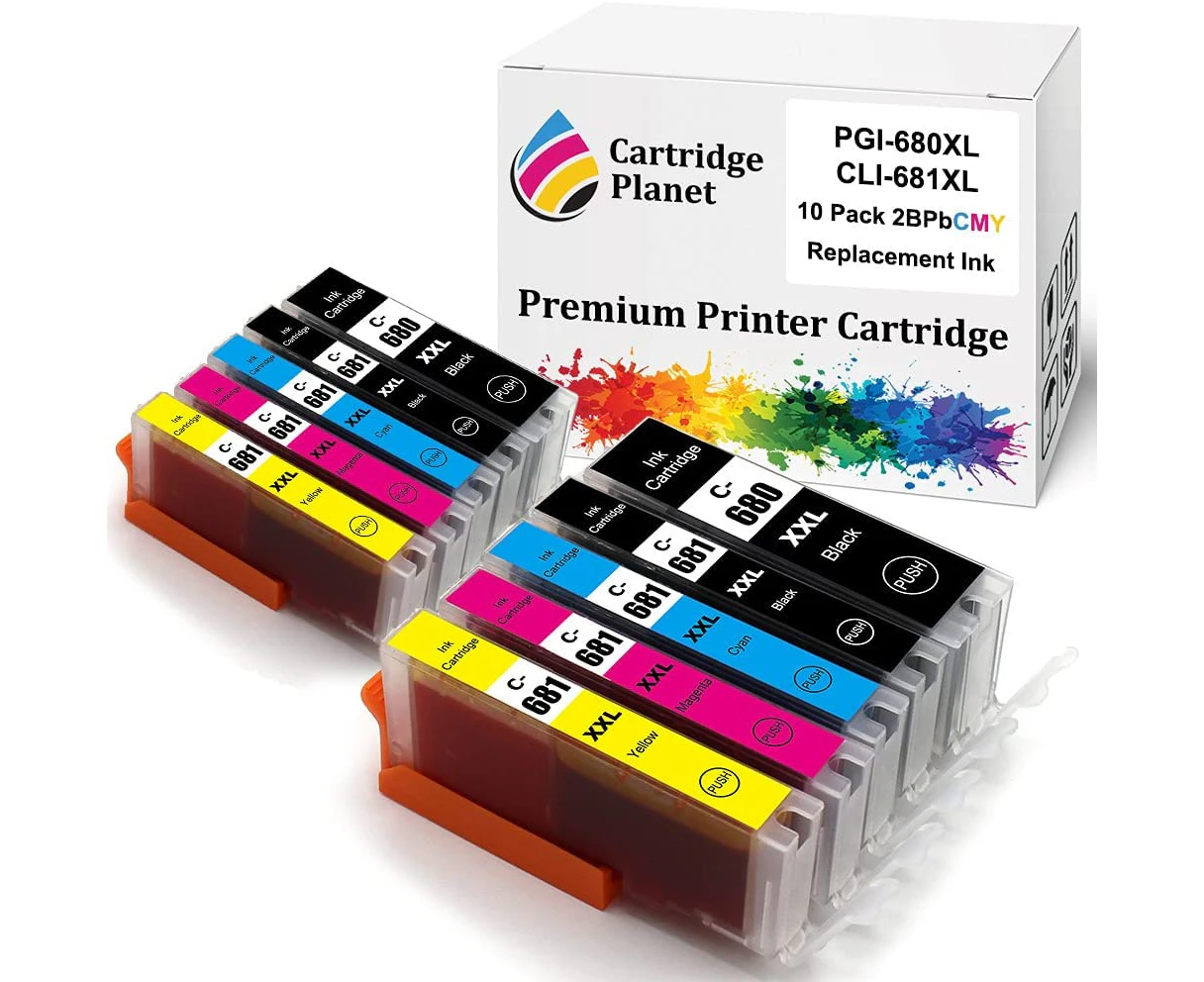 10 Pack (2BK,2PBK,2C,2M,2Y) Compatible Ink for Canon PGI-680XXL CLI-681XXL PGI680XXL CLI681XXL for Canon TR7560 TR7660 TR8560 TR8660 TS6160 TS6260 TS636