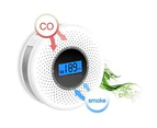 2IN1 Smoke and Carbon Monoxide Detector Combo - with Sound Warning and LCD Display Battery Powered (AA Battery Not Include)