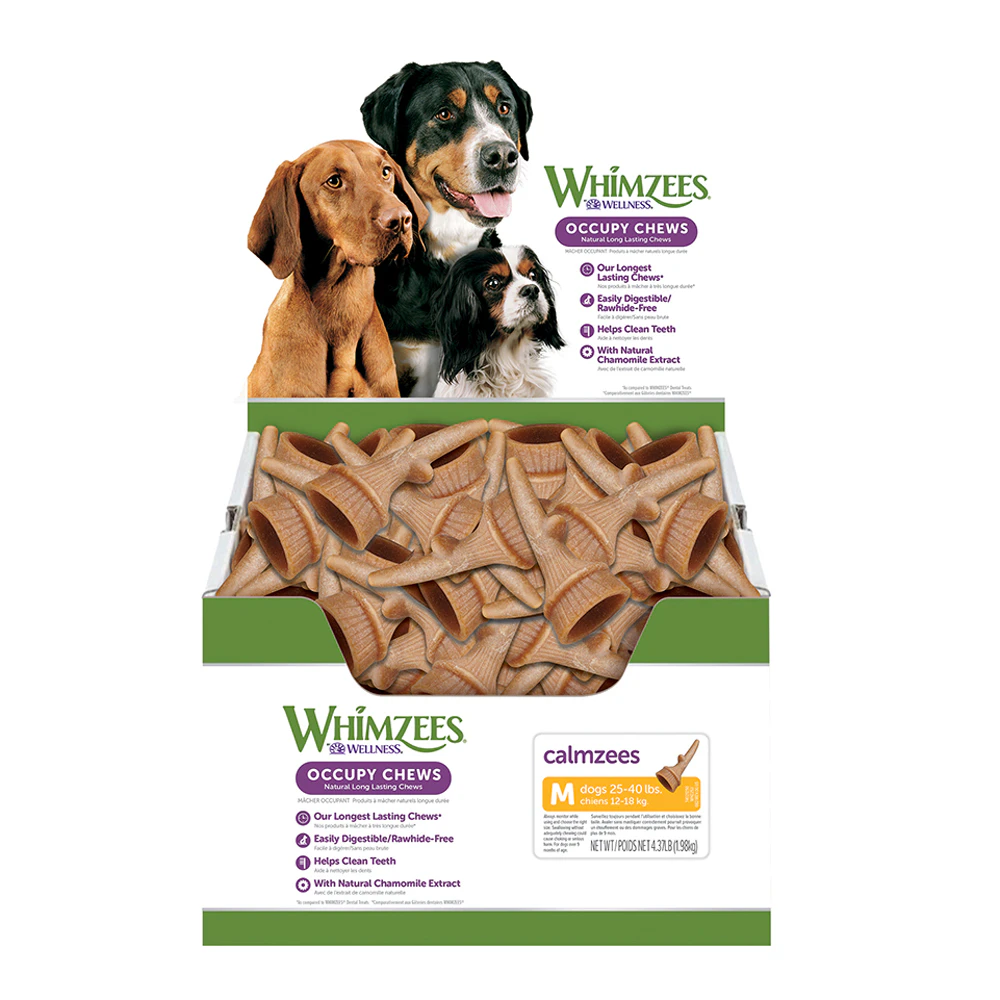 Whimzees Antler Occupy Long Lasting Chews for Medium Dogs Bulk 66 Pack