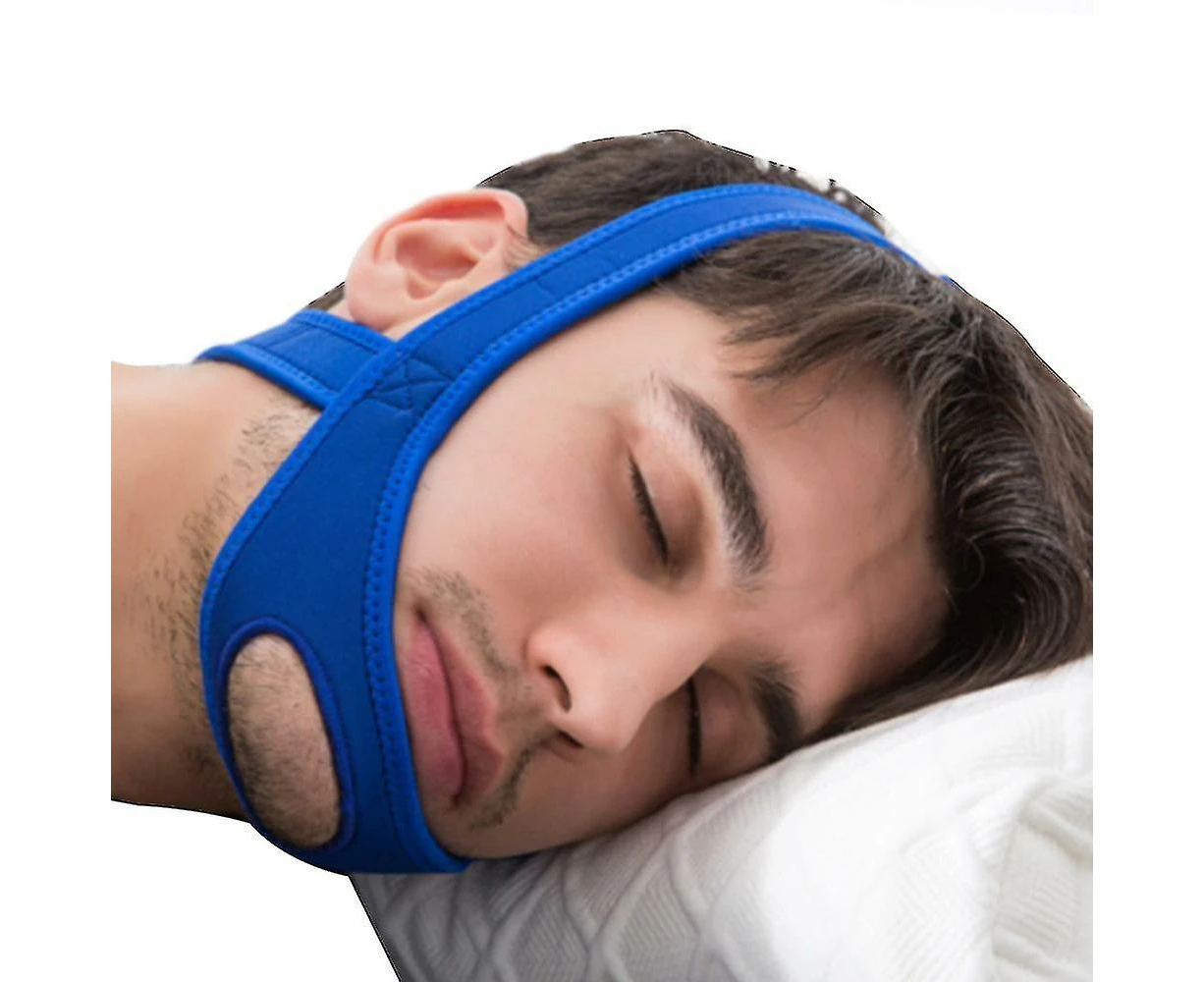 Niubi Anti Snore Chin Strap Anti Snore Stopper Stop Snoring Chin Strap Anti-Snoring Chin Strap Anit Snore Belt-Blue