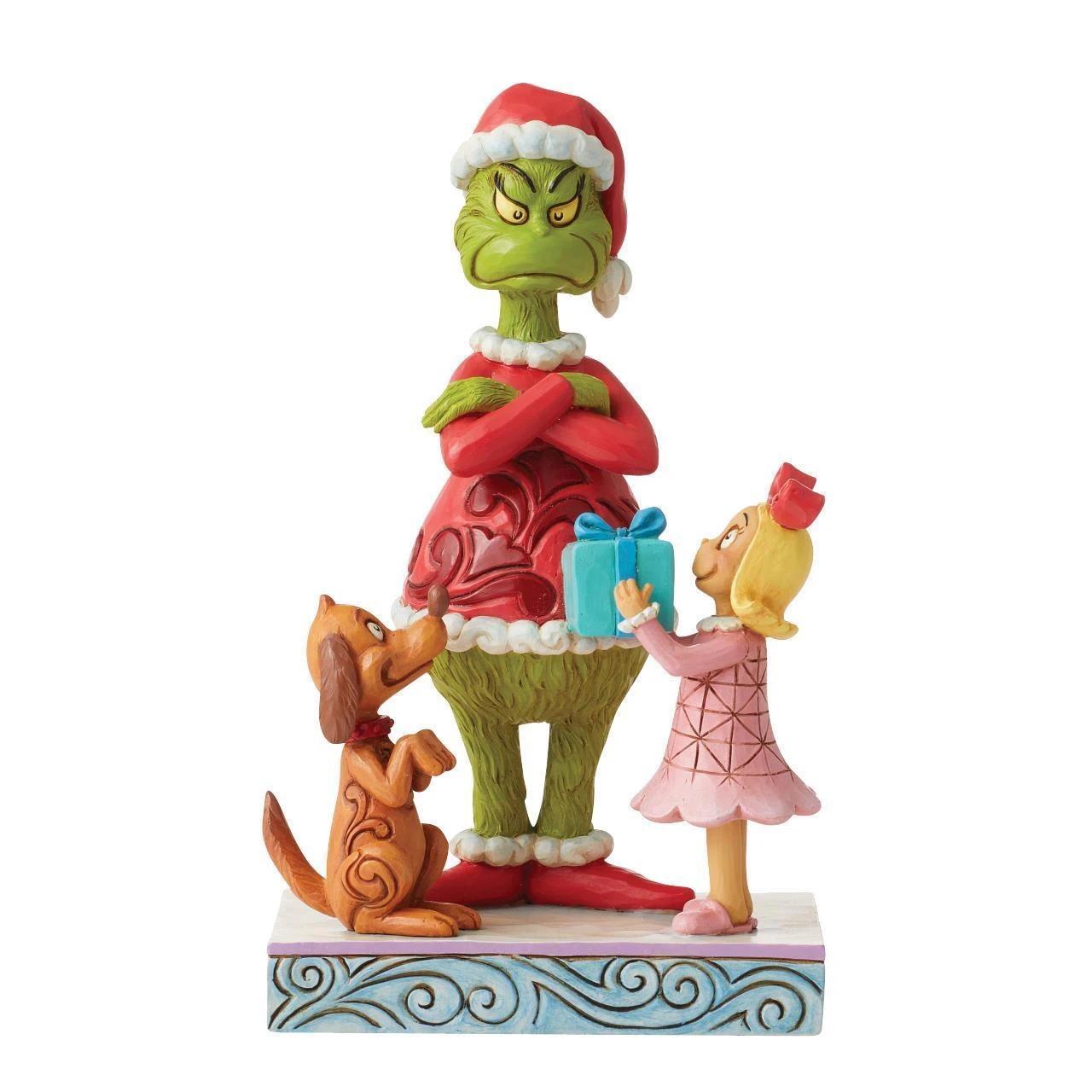 Grinch by Jim Shore Max and Cindy Giving Gift to Grinch 18cm