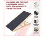 Foldable Dog Pet Ramp Adjustable Height Dogs Stairs for Bed Sofa Car 100cm