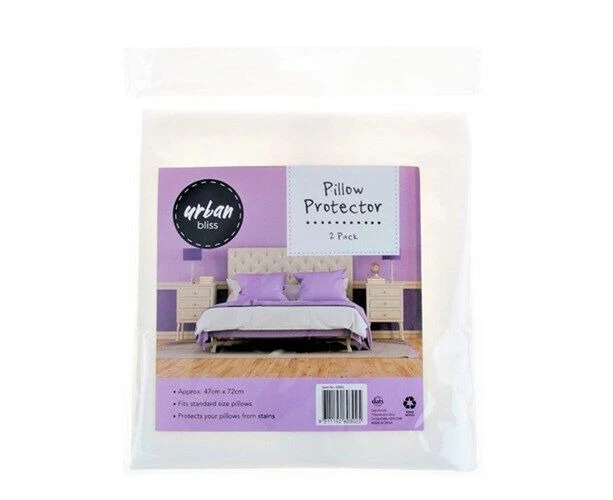 2 Pack Pillow Protector Case Non Woven Fabrics Stains Protection 47x72cm