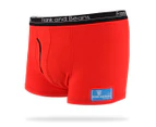 Mens Boxer Briefs Cotton Trunks Red Underwear Frank and Beans - Red