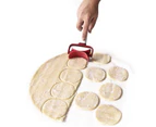 Dumpling Mold Dough Press Round Shape Cookie Cutter Roller Cooking Baking Tool-Red & White