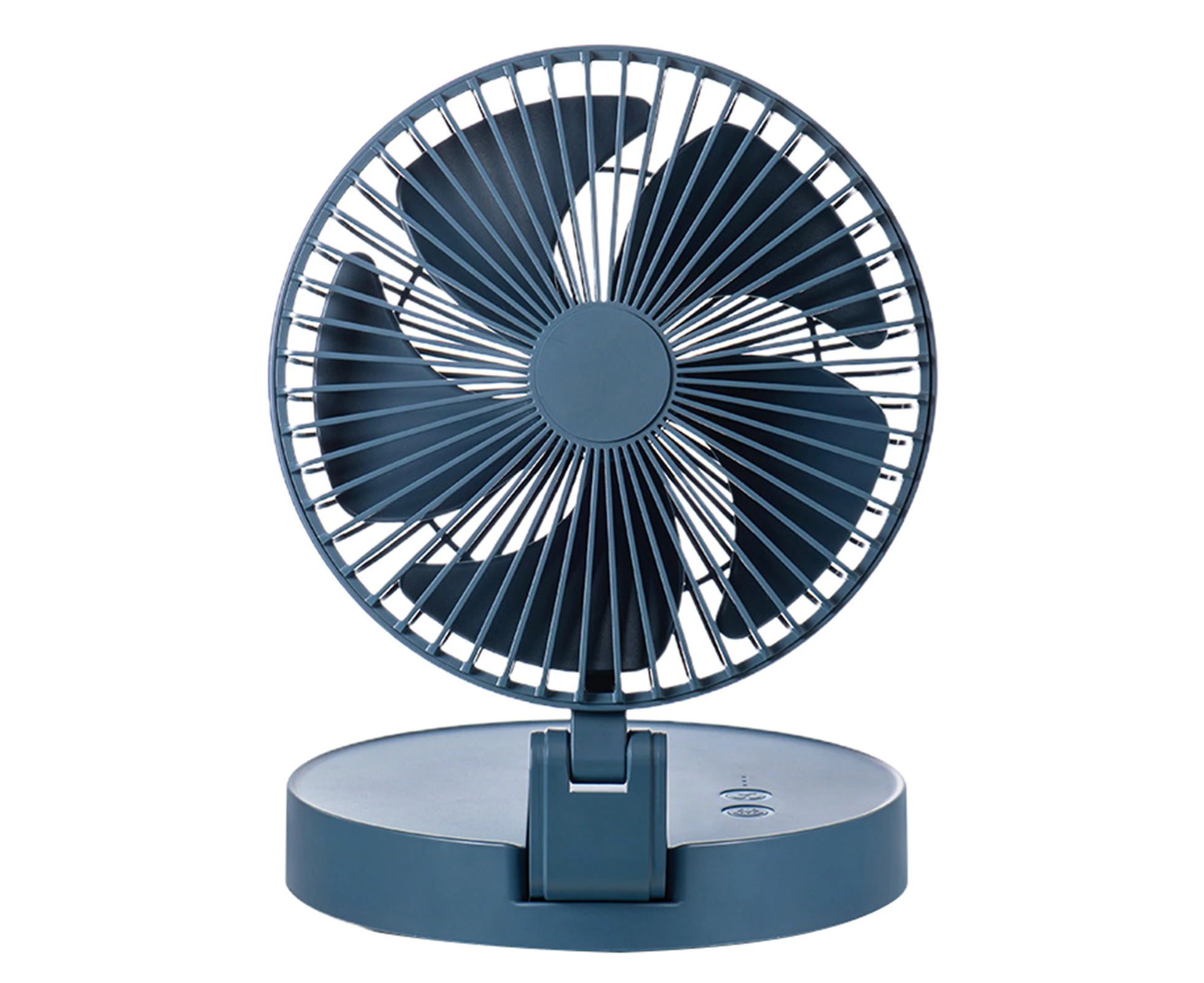 4000mAh Desk Fan Folding USB Rechargeable Adjustable 3 Speeds Auto Rotate Summer Gift Stable Base Night Light Desk Fan for Office-Blue - Blue