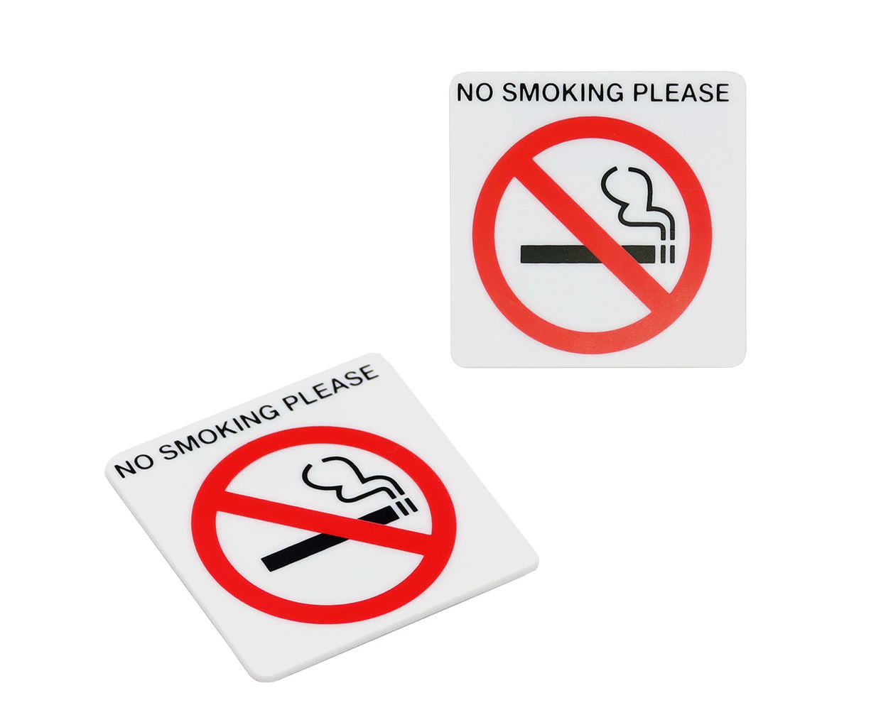 White No Smoking Sign Sticker Self Adhesive Plaque Warning Decal OH&S SHOP Au