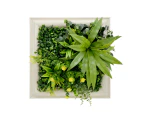 YES4HOMES 3D Green Artificial Plants Wall Panel Flower Wall With Frame Vertical Garden UV Resistant 33X33CM Flourishing Spring