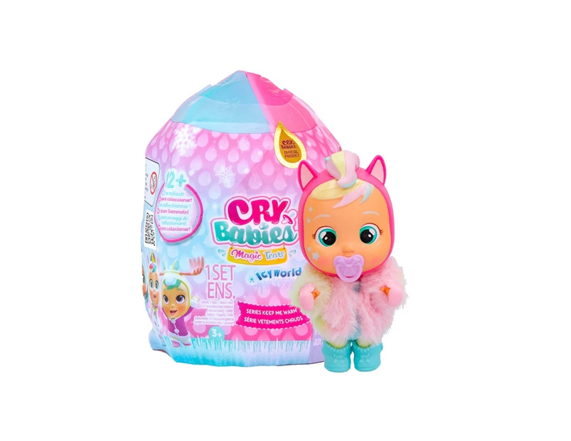 CRY BABIES MAGIC TEARS Icy World Keep Me Warm | Collectible surprise Doll that Cries with 7 Accessories - Gift toy for kids +3 Years--MKTPss